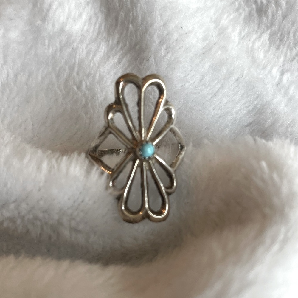 Turquoise sterling silver ring size 9.5